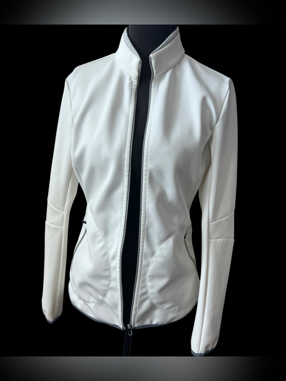 Colmar White Stretch Softshell Jacket Women’s Medium Full Zip Italian Tech